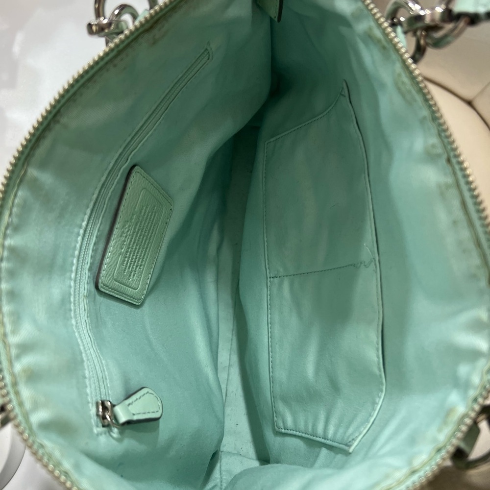 Coach Aqua Blue Leather F28993 Kelsey Satchel Handbag - Picture 3 of 5